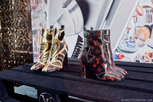Louis Vuitton Black Leather & Mongram Canvas Biker Boots ref